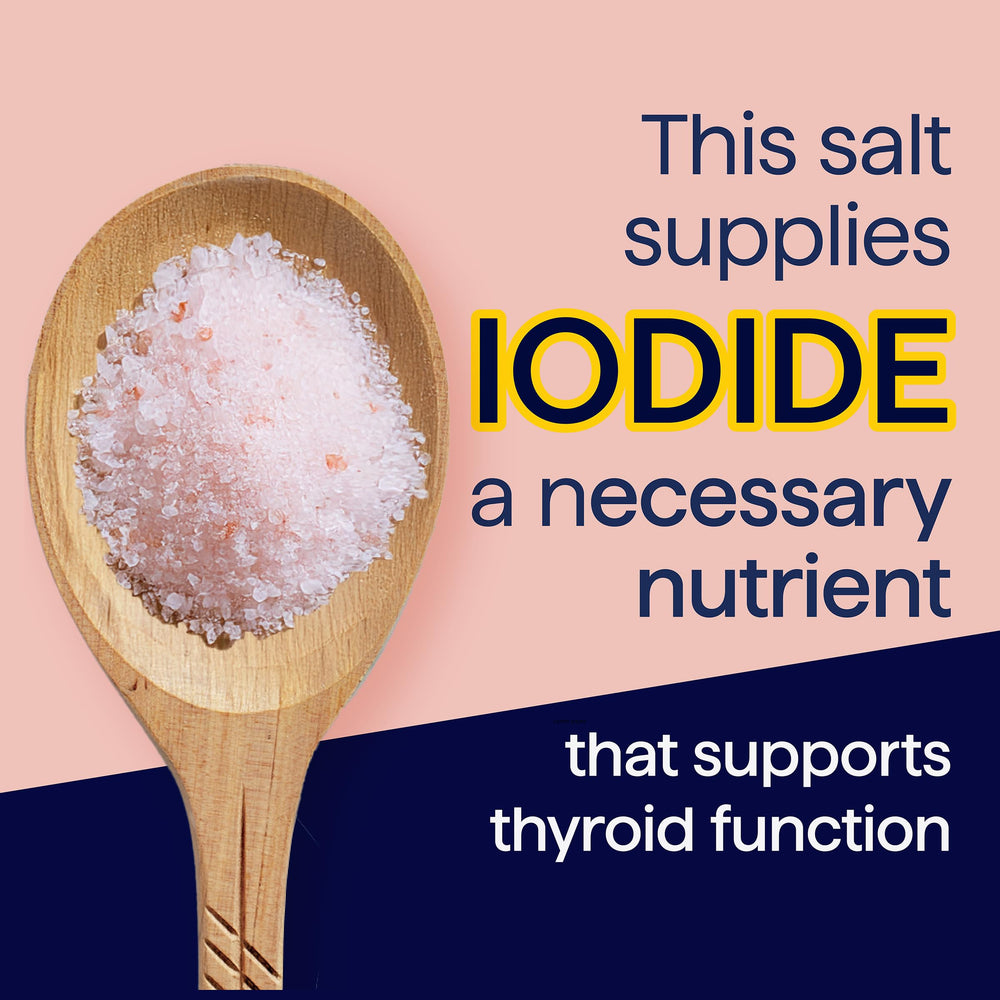 Morton iodized Himalayan pink salt packaging label highlighting premium quality.