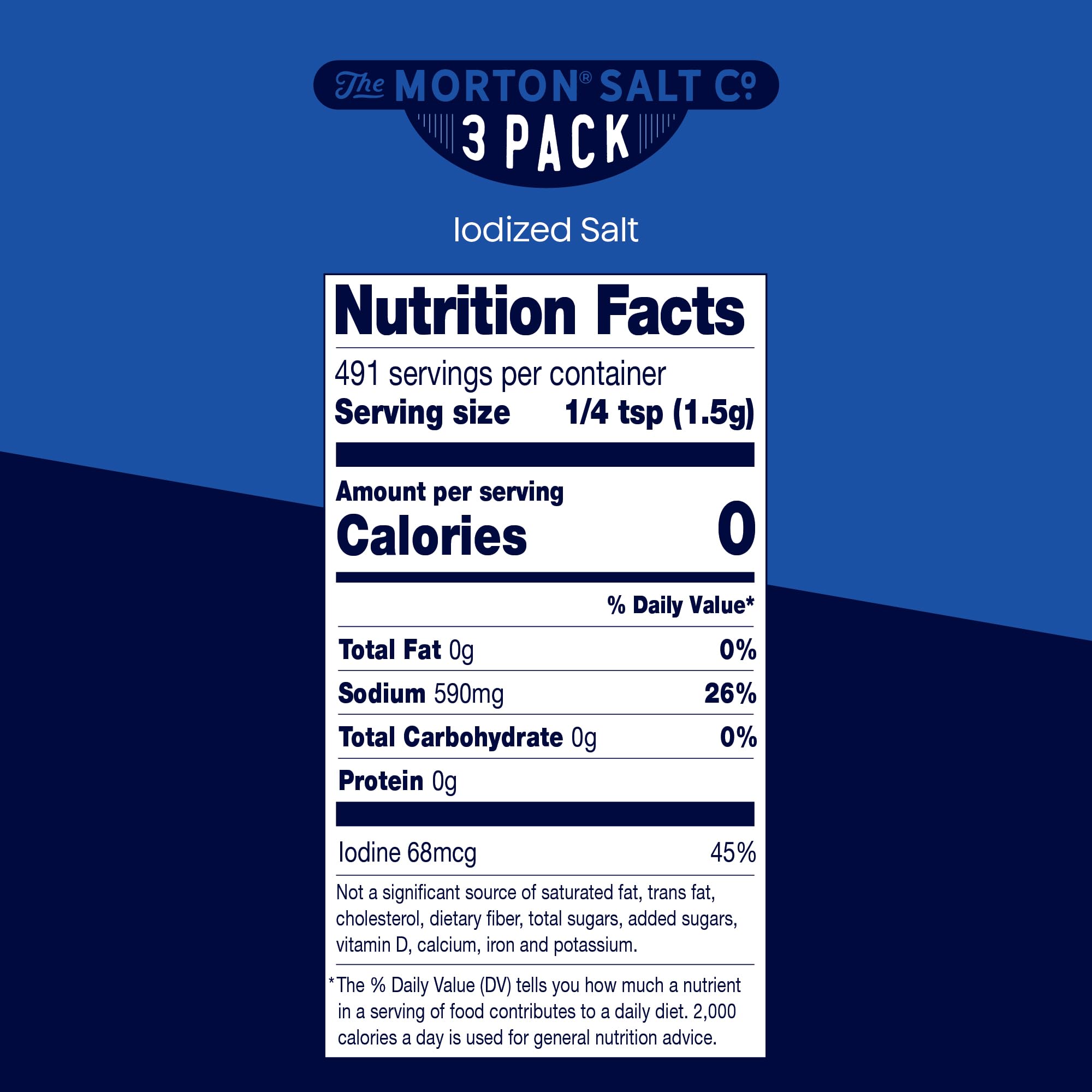 Morton iodized salt crystal closeup shows fine texture for uniform seasoning