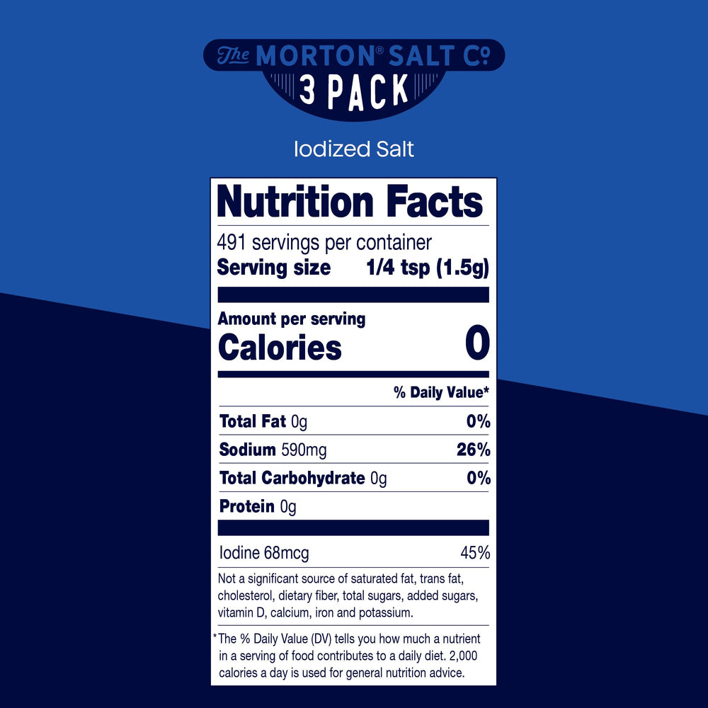 Morton iodized salt crystal closeup shows fine texture for uniform seasoning