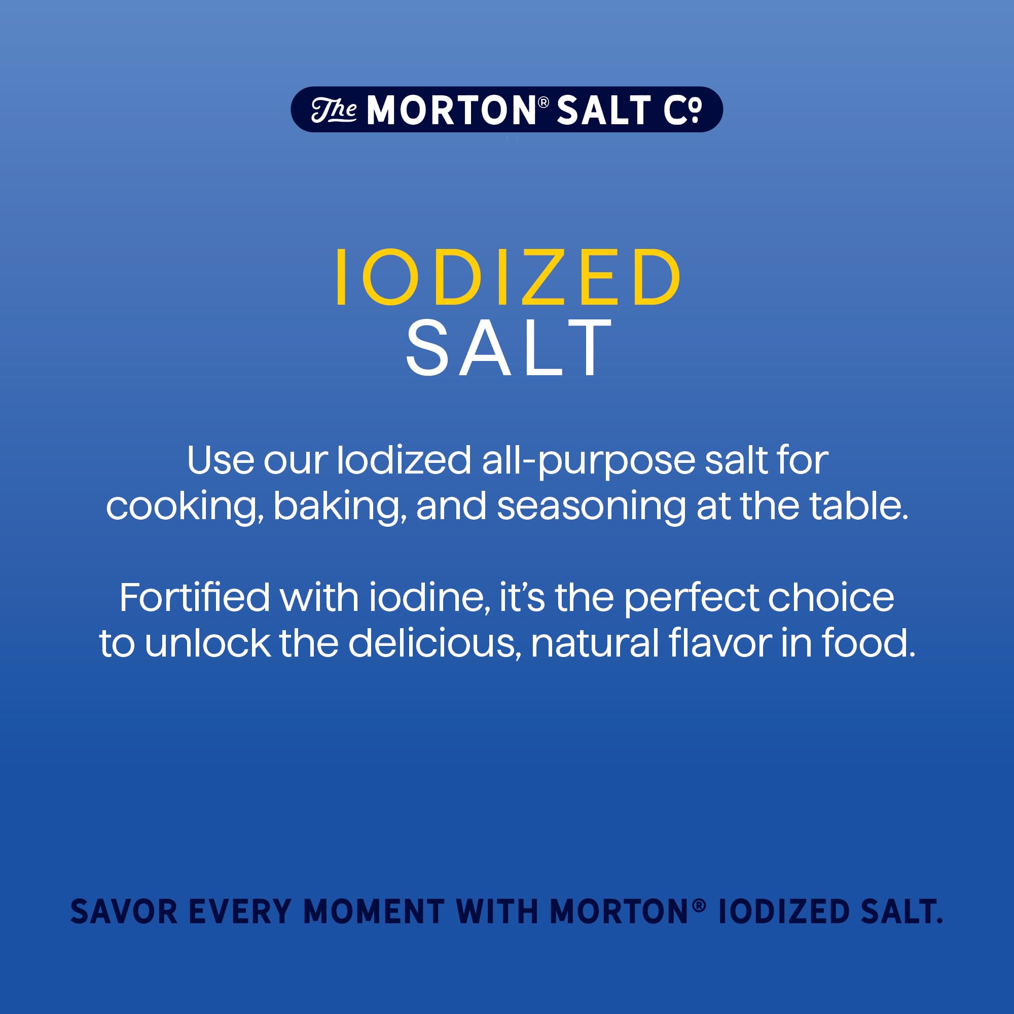 Morton iodized salt kitchen counter shot captures everyday cooking readiness