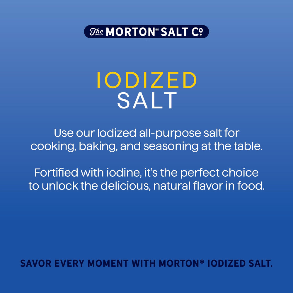 Morton iodized salt kitchen counter shot captures everyday cooking readiness