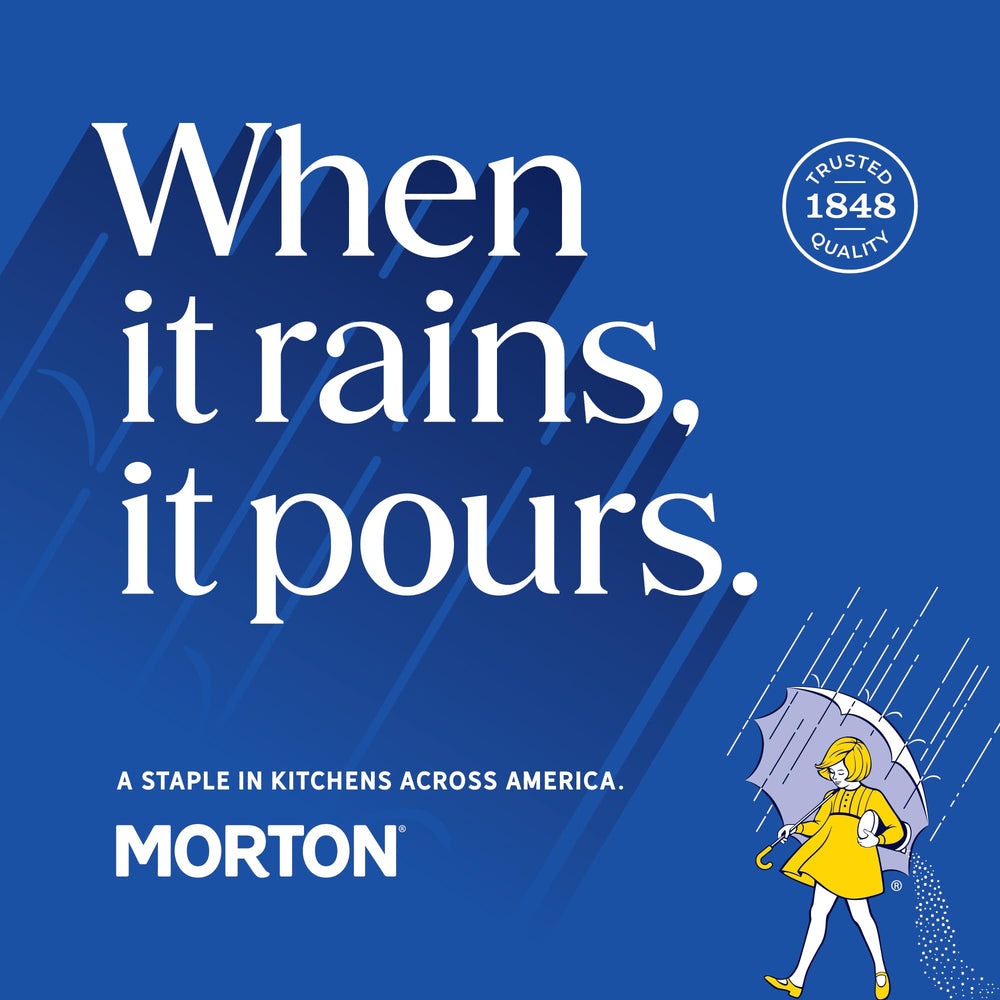 Morton iodized salt table setup suggests reliable table seasoning