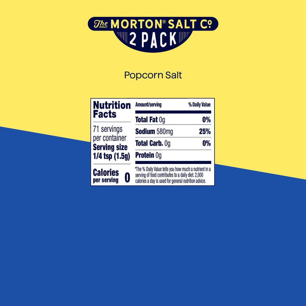 Morton Popcorn Salt patented lid enables precise pouring