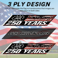 MOSADO 250th anniversary flag with standard pole sleeve for easy mounting.
