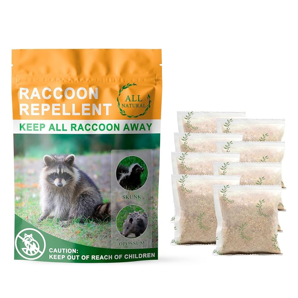 Mosquashield natural raccoon granules 8-pack ready for outdoor use near trash bins
