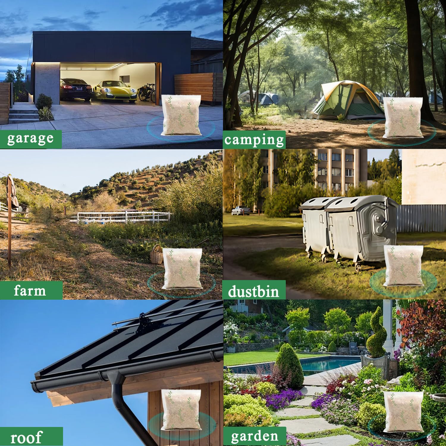 Residential and commercial use with multiple Mosquashield bags in action