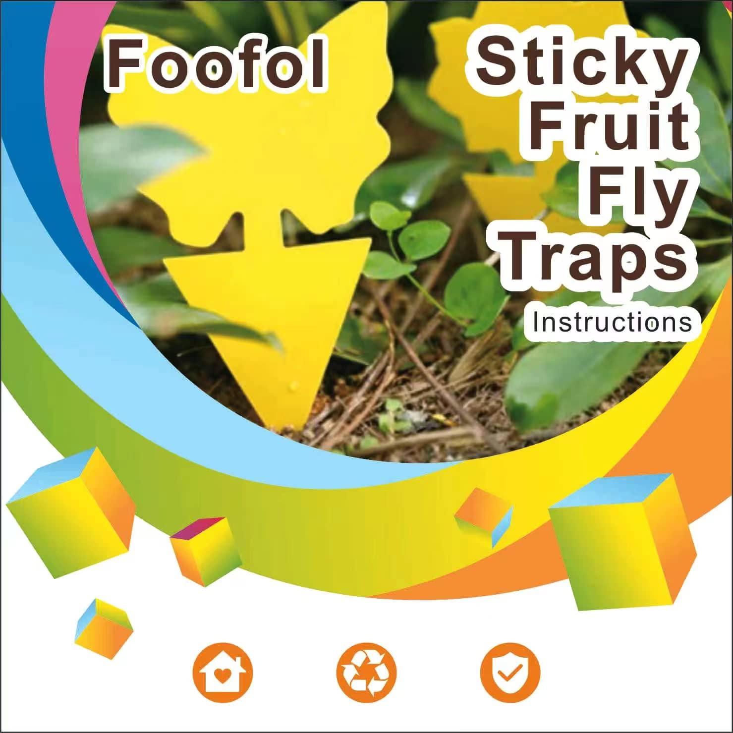 Mosqueda butterfly-shaped trap in yellow sticky film for targeted pest control.