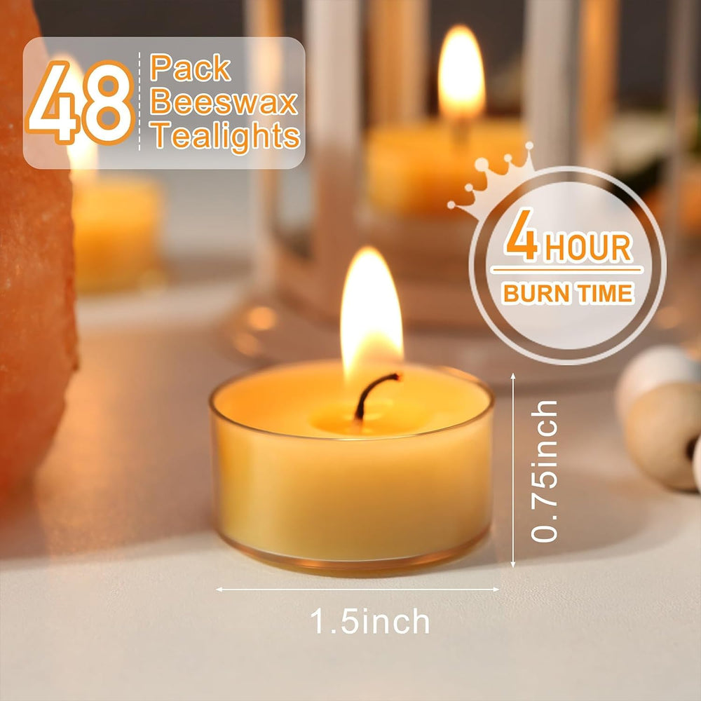 MOSROAD 4-hour burn beeswax tealight delivers steady cozy light