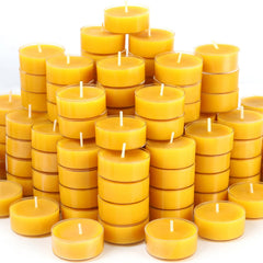 MOSROAD beeswax tealight in clear cup for a clean ambient glow