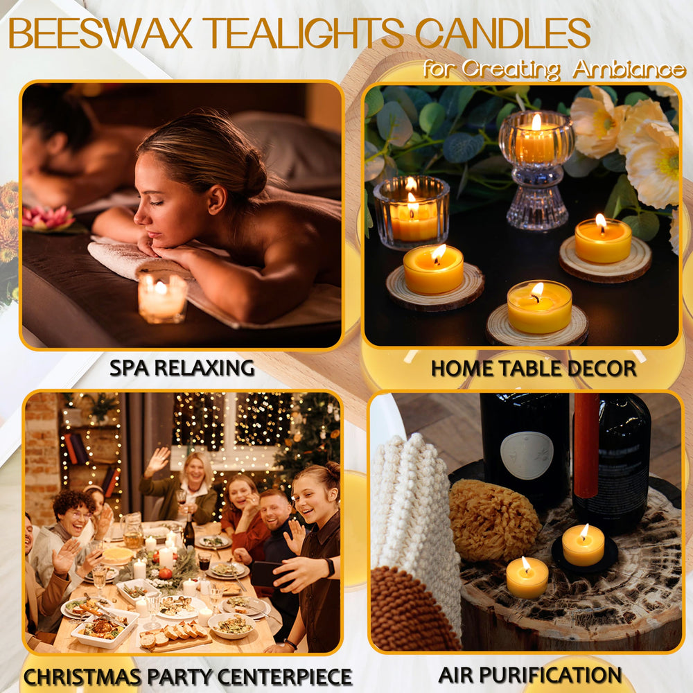 MOSROAD smokeless flame beeswax tealight reduces smoke during use