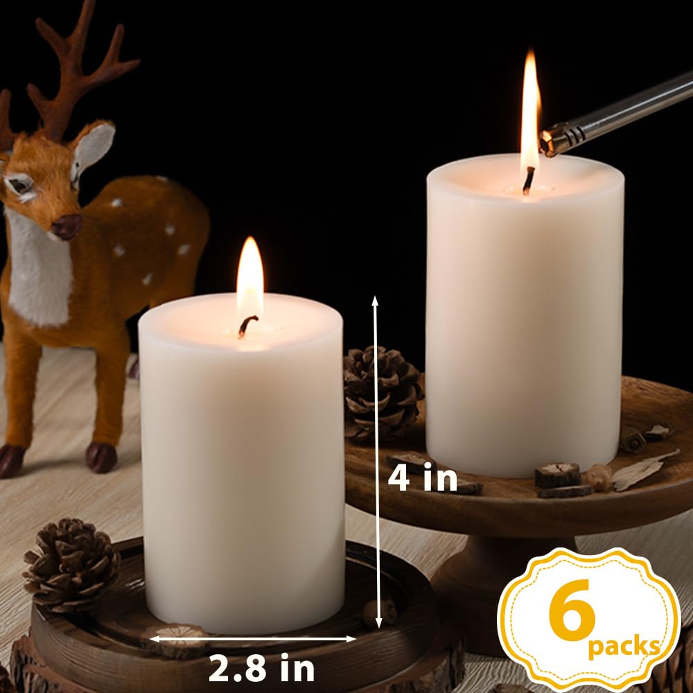 MOSROAD unscented pillar candles with dripless design for clean, smokeless ambiance.