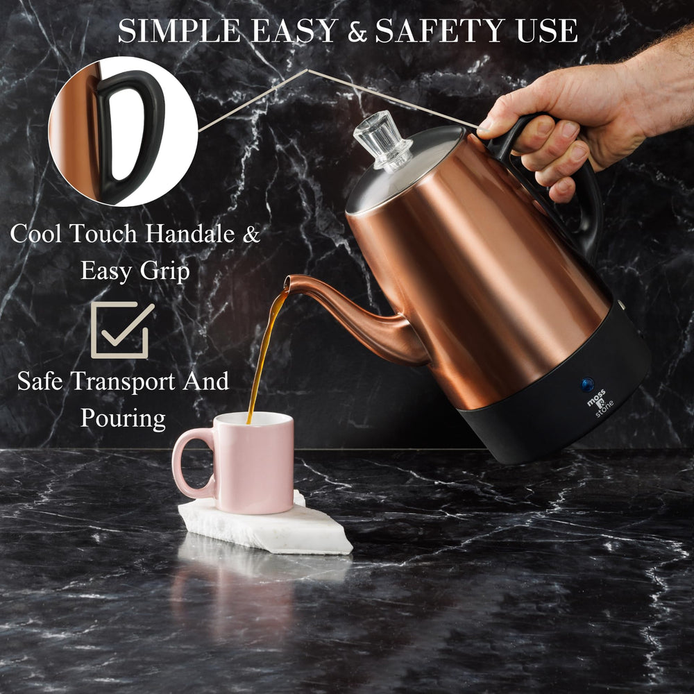 Moss and Stone copper finish detail adds kitchen flair and durability.