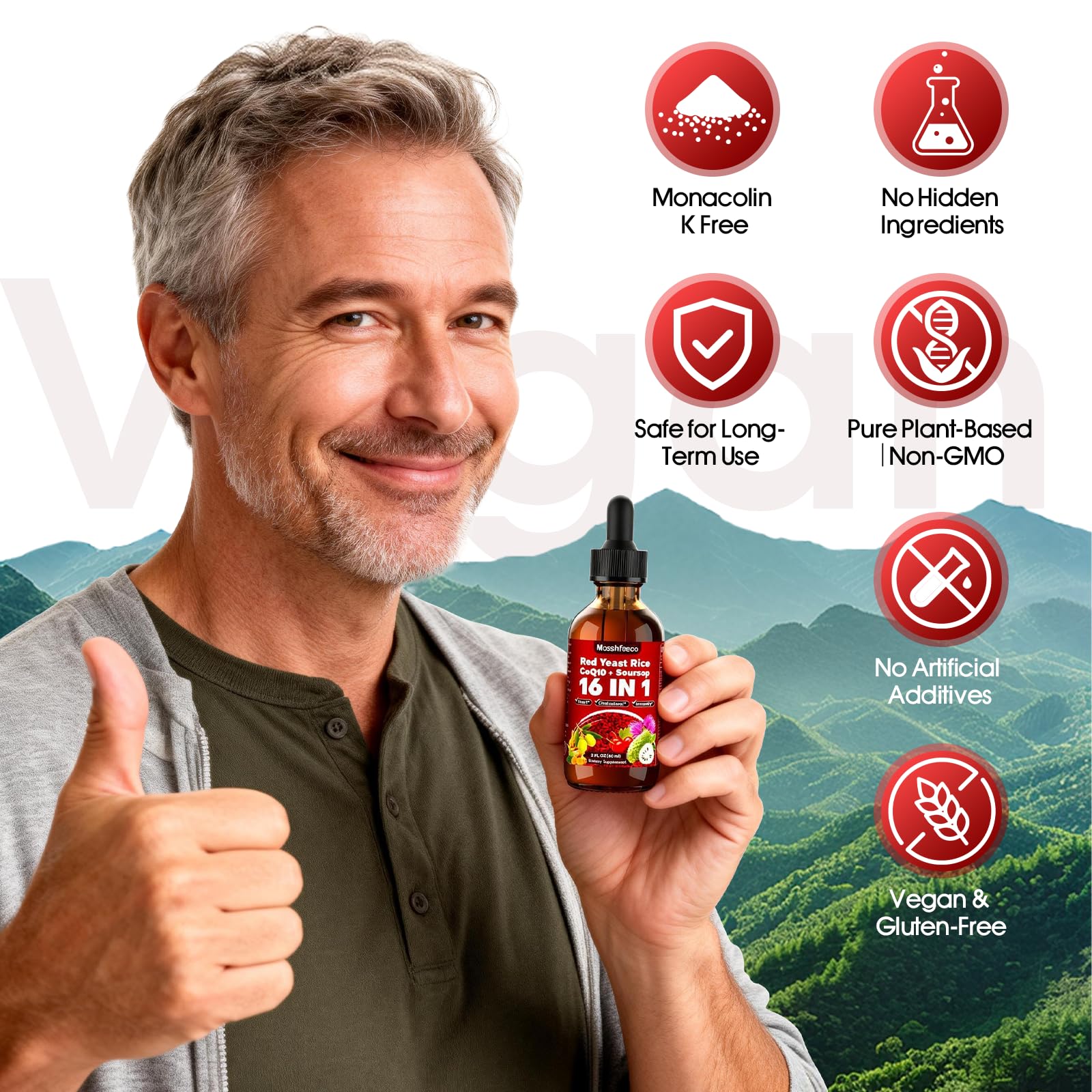 MOSSHFEECO 600mg phytosterols bottle emphasizes cholesterol-supporting botanicals