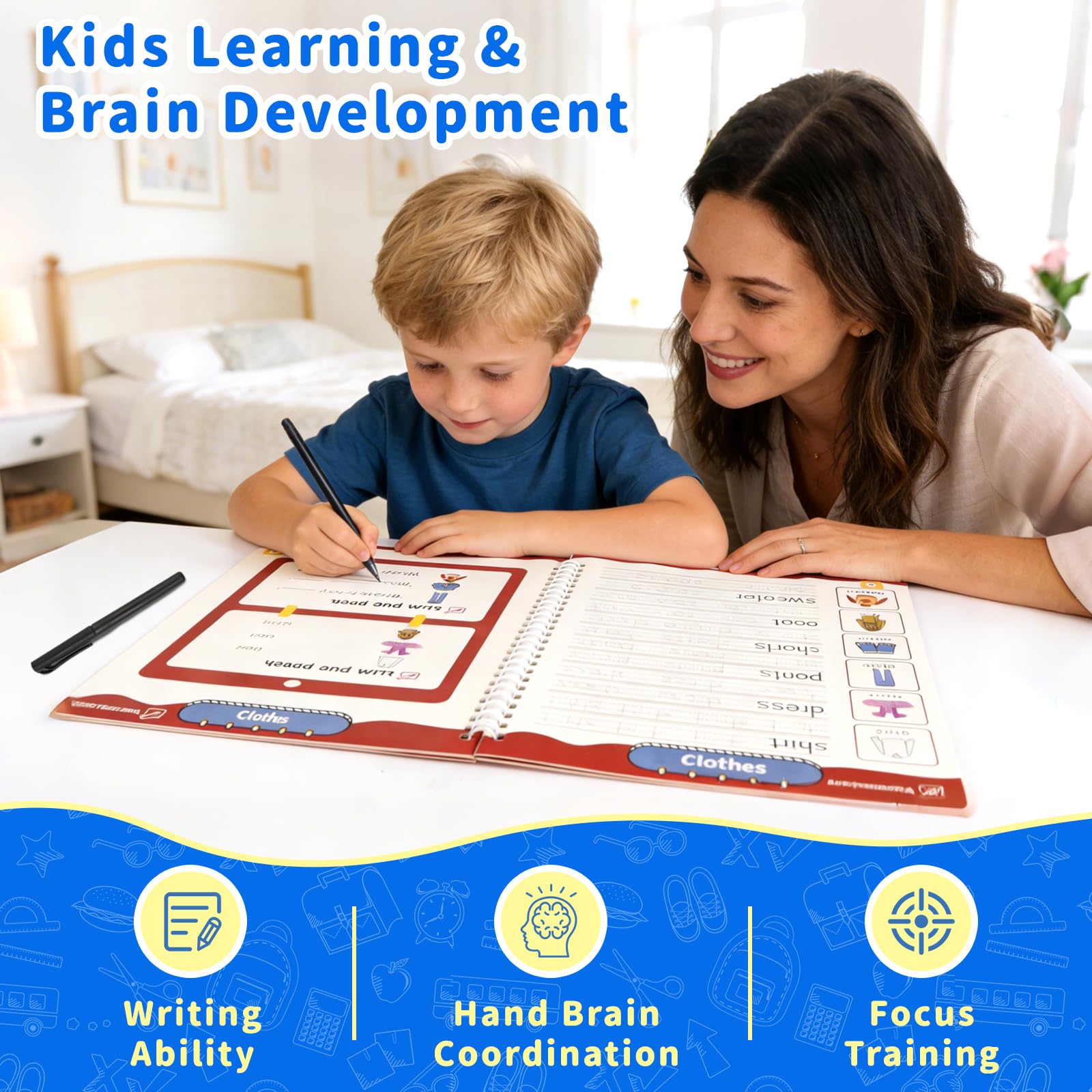 Mossytales 3D Grooved Paths guide correct letter formation for beginners.