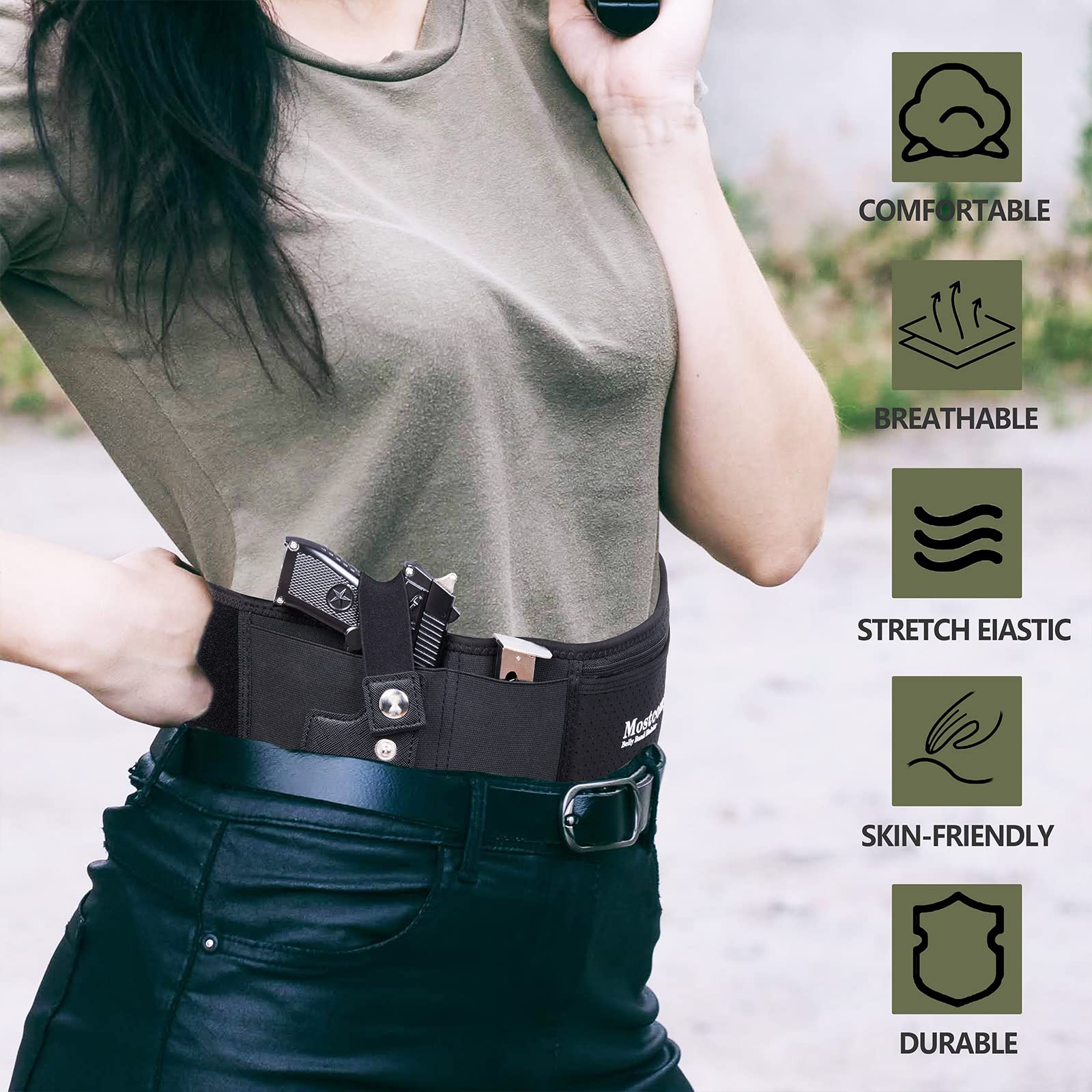 Mostcomtac belly band holster all-day flexibility for work home or outdoors.