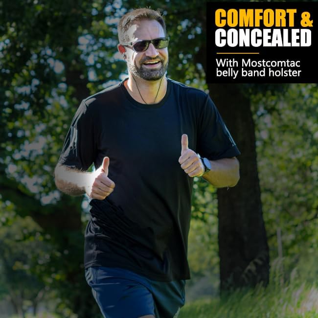 Mostcomtac belly band holster day-use under casual clothing for concealed carry.