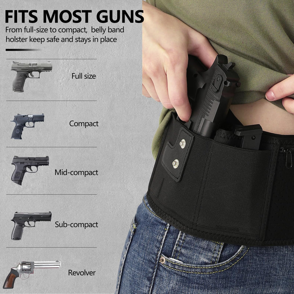 Mostcomtac belly band holster quick-release buttons enable fast weapon access