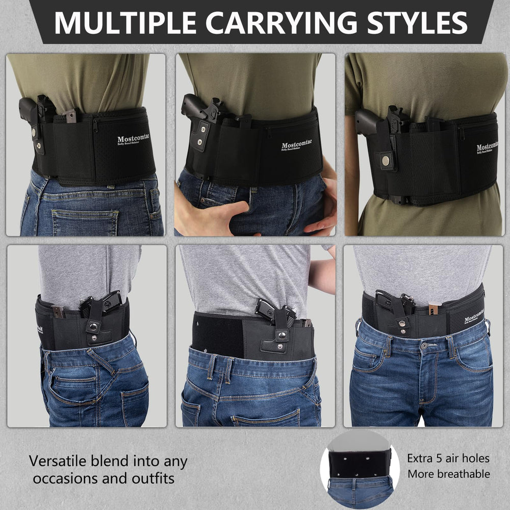 Mostcomtac belly band holster removable magazine pouches for extra ammo on the go