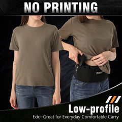 Mostcomtac belly band holster thumb-break strap enables quick draws.
