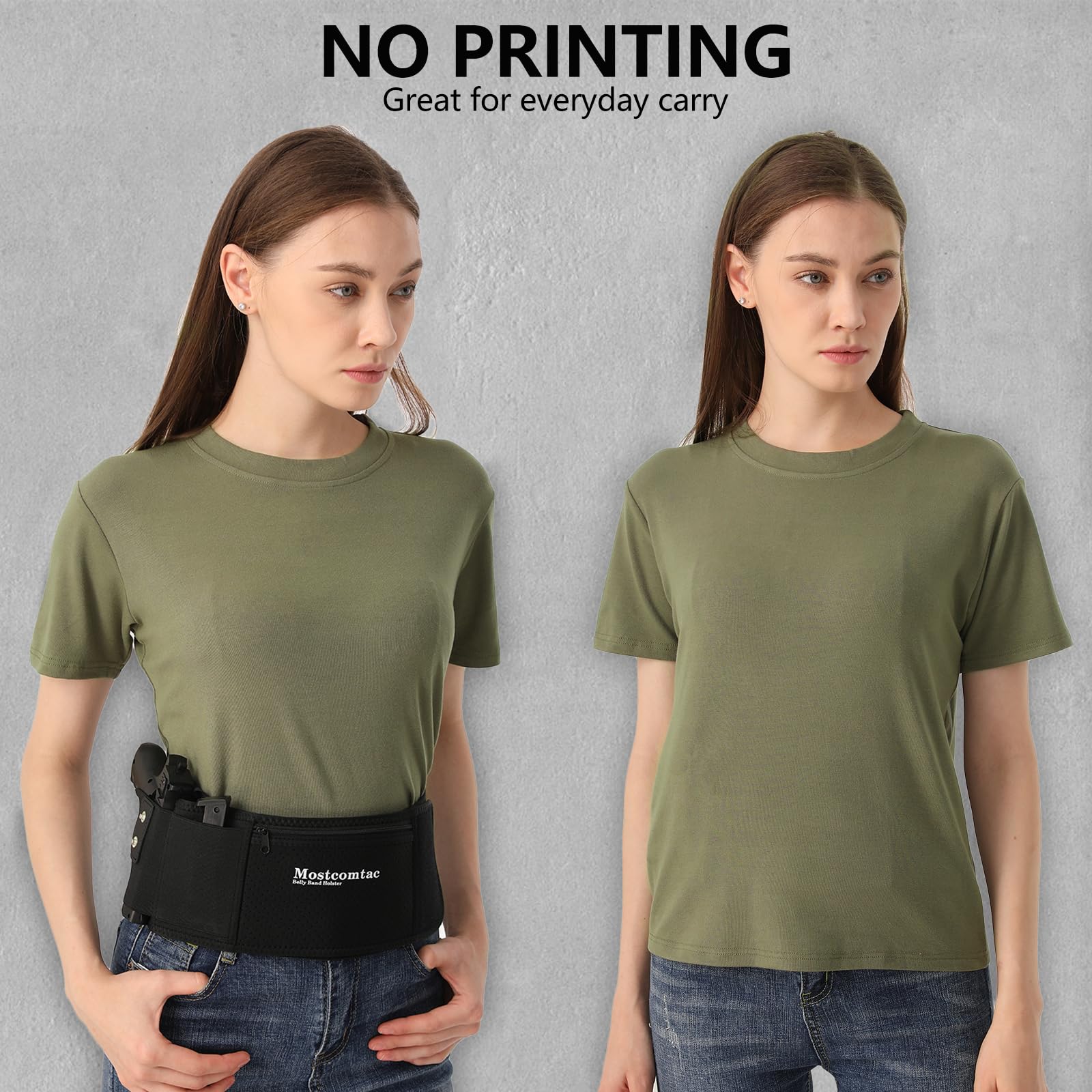Mostcomtac belly band holster zippered pocket for secure extra storage