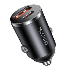 MOSWAG car charger with invisible-metal-mini design powers devices on the go
