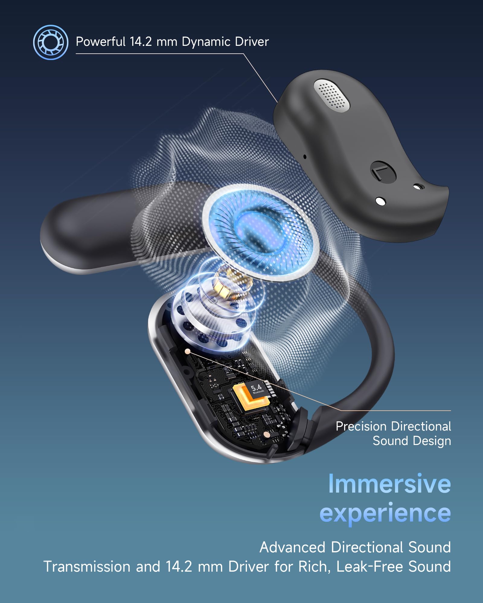 Mosyxe AI Translation Earbuds 4-mic system ensures clear calls with less background noise.