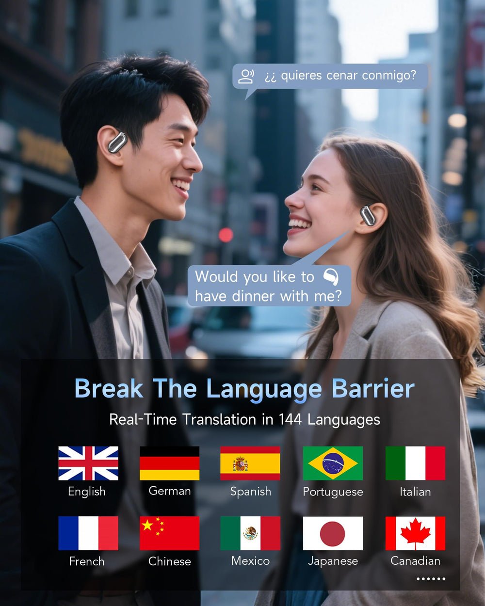 Mosyxe AI Translation Earbuds 20mm drivers deliver rich HD sound.