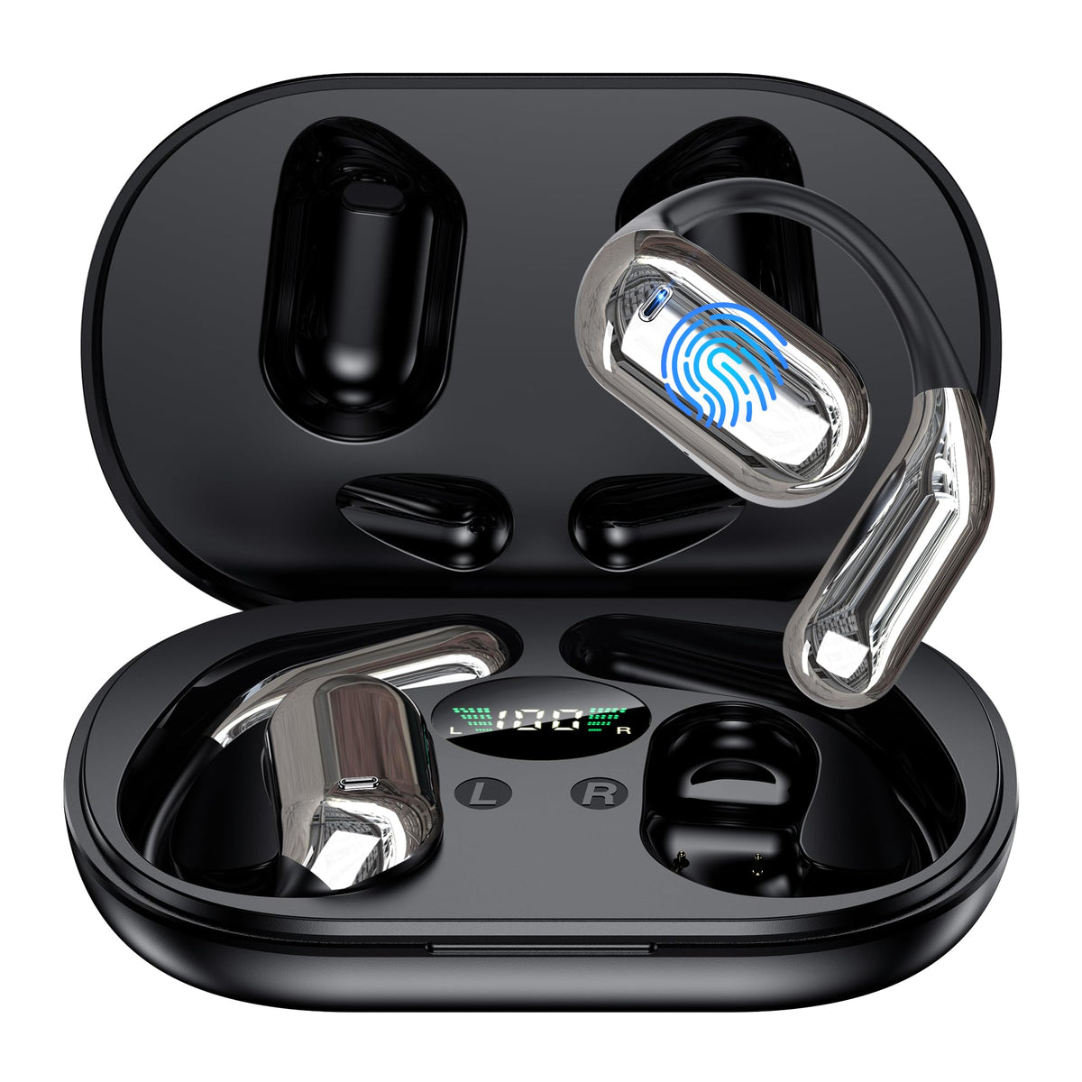 Mosyxe AI Translation Earbuds Open-Ear Design for all-day comfort.