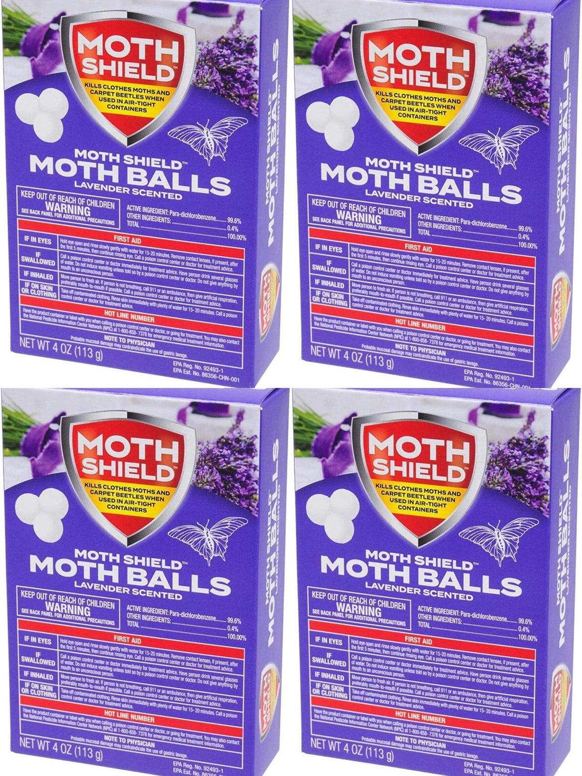 Moth Shield lavender scent 4oz pack protects clothes in sealed storage