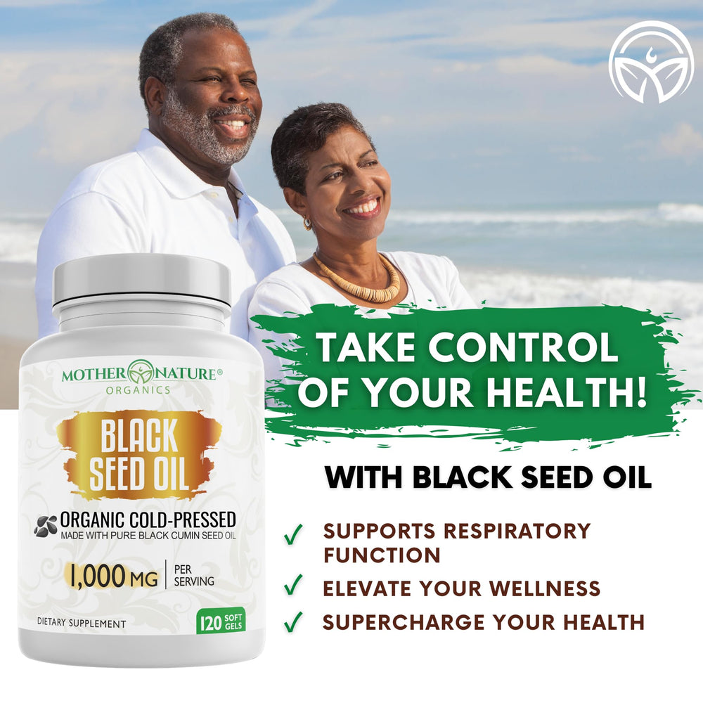 Mother Nature Organics Superfoods bottle side confirms GMP USA manufacturing.