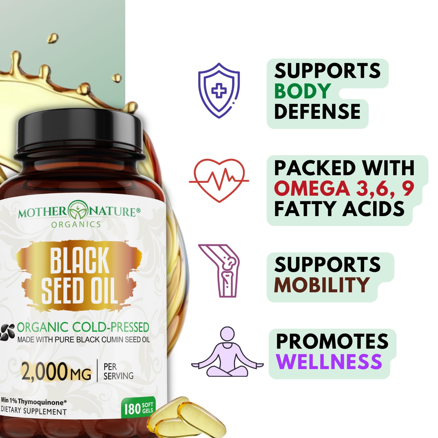 Mother Nature Organics bovine gelatin capsules.