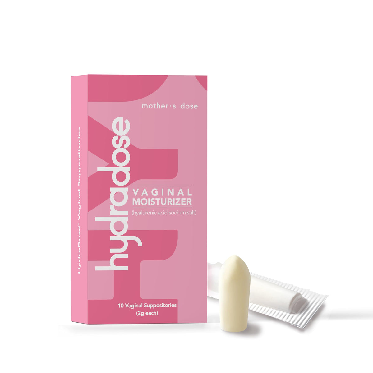 MOTHER·S DOSE HydraDose box and suppositories for convenient vaginal hydration