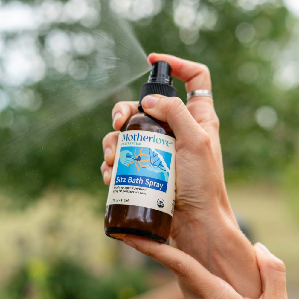 Lavender aroma of Motherlove Sitz Bath Spray enhances a calming routine.