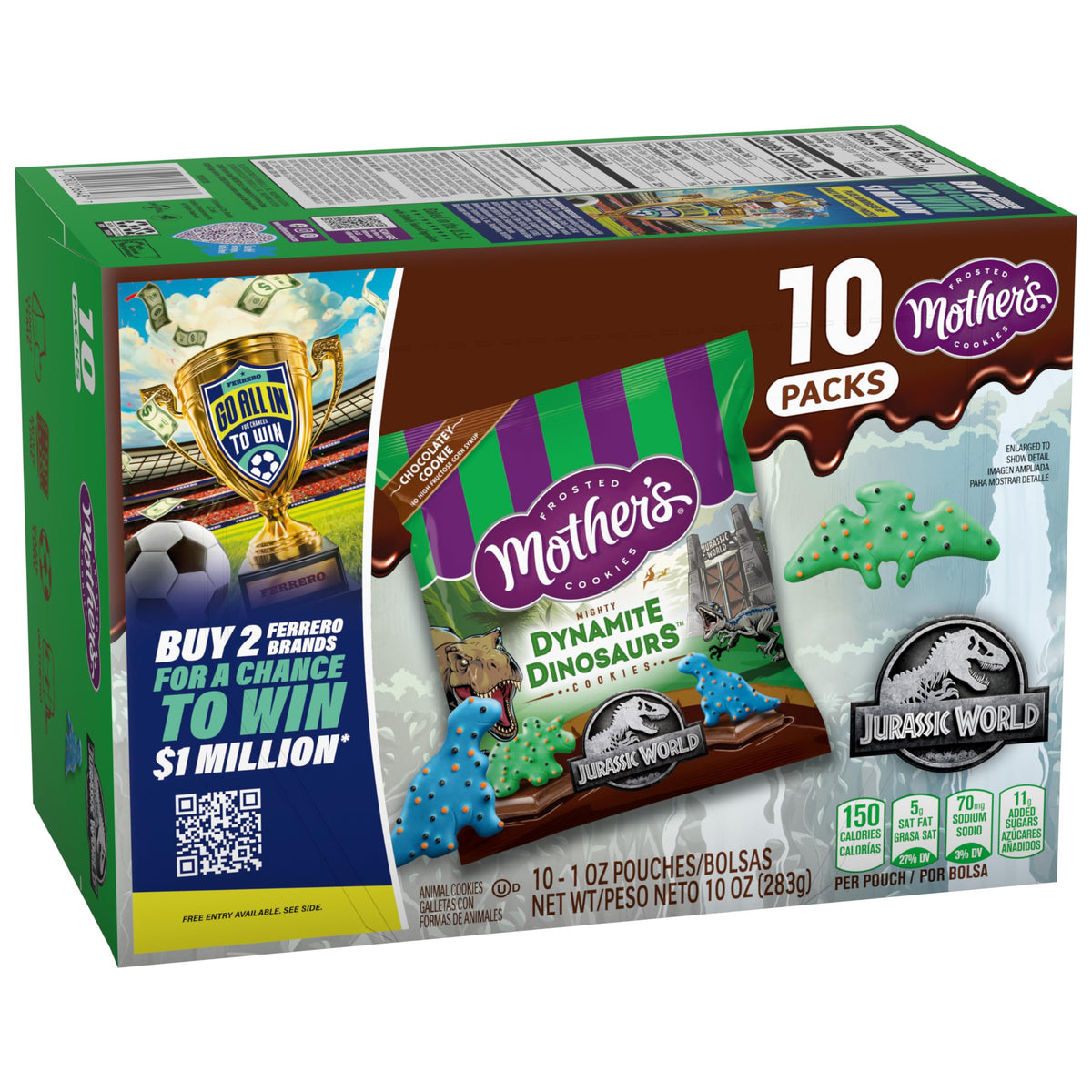 Mother's chocolatey dynamite dinosaurs cookies in dinosaur shapes for party snacks