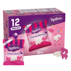 Mother's Circus Animal Cookies box with twelve 1-ounce pouches for sharing.