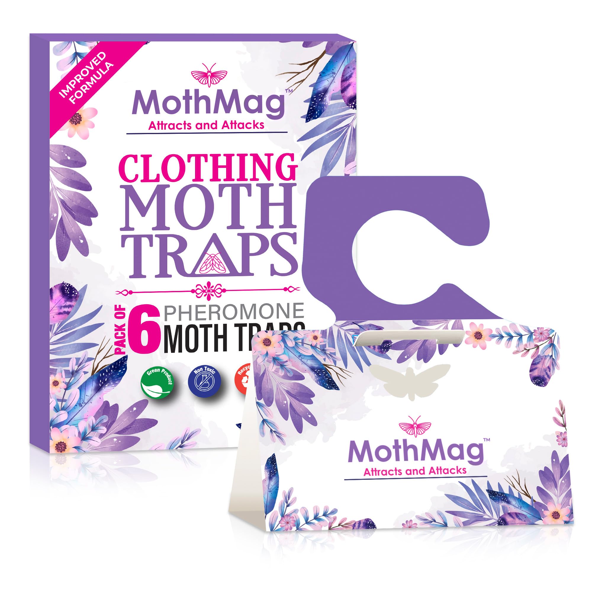 MothMag extra-strength adhesive trap captures clothes moths to protect delicate fabrics.