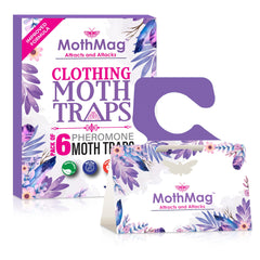 MothMag extra-strength adhesive trap captures clothes moths to protect delicate fabrics.
