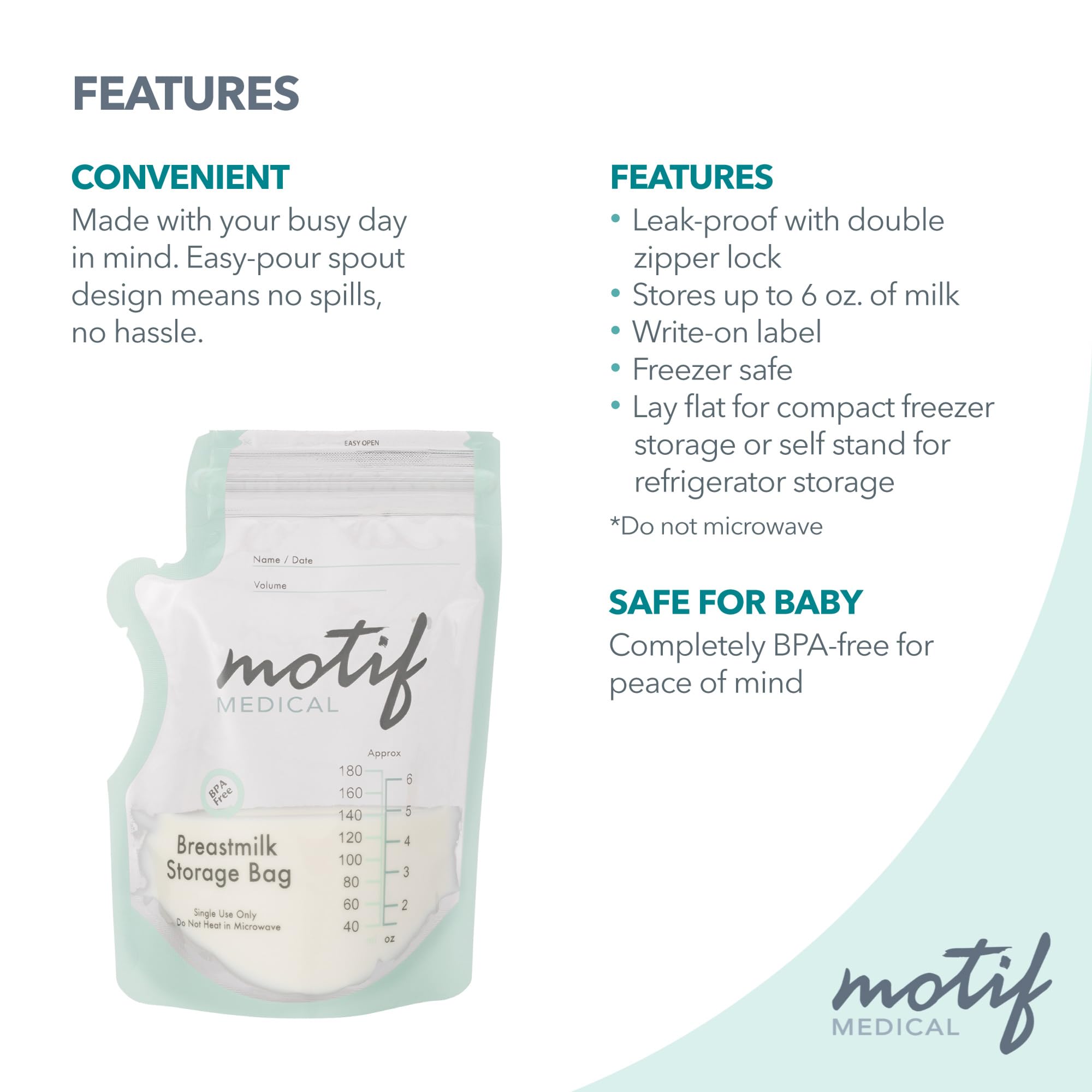 Motif Medical bags standing upright in the fridge for easy access.