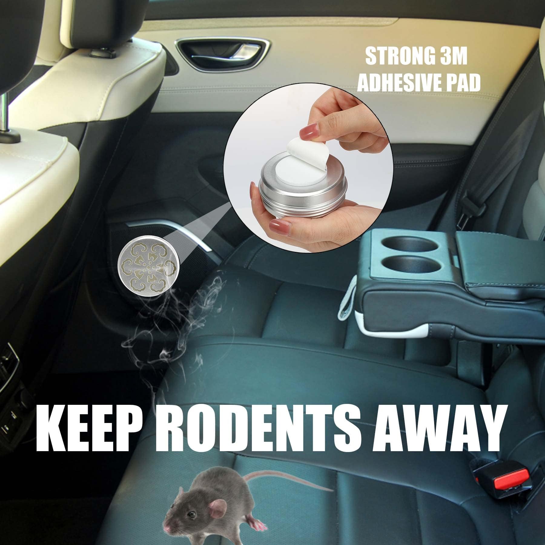 Motrapso repellent in a garage protects enclosed spaces from rodents.