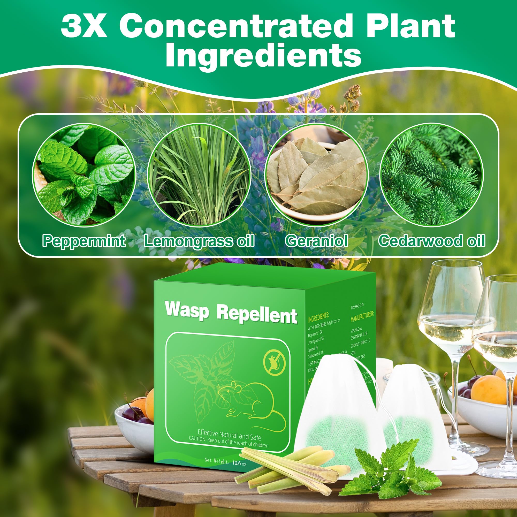 Motrapso Wasp Repellent in garden setup protects fruits and plants.