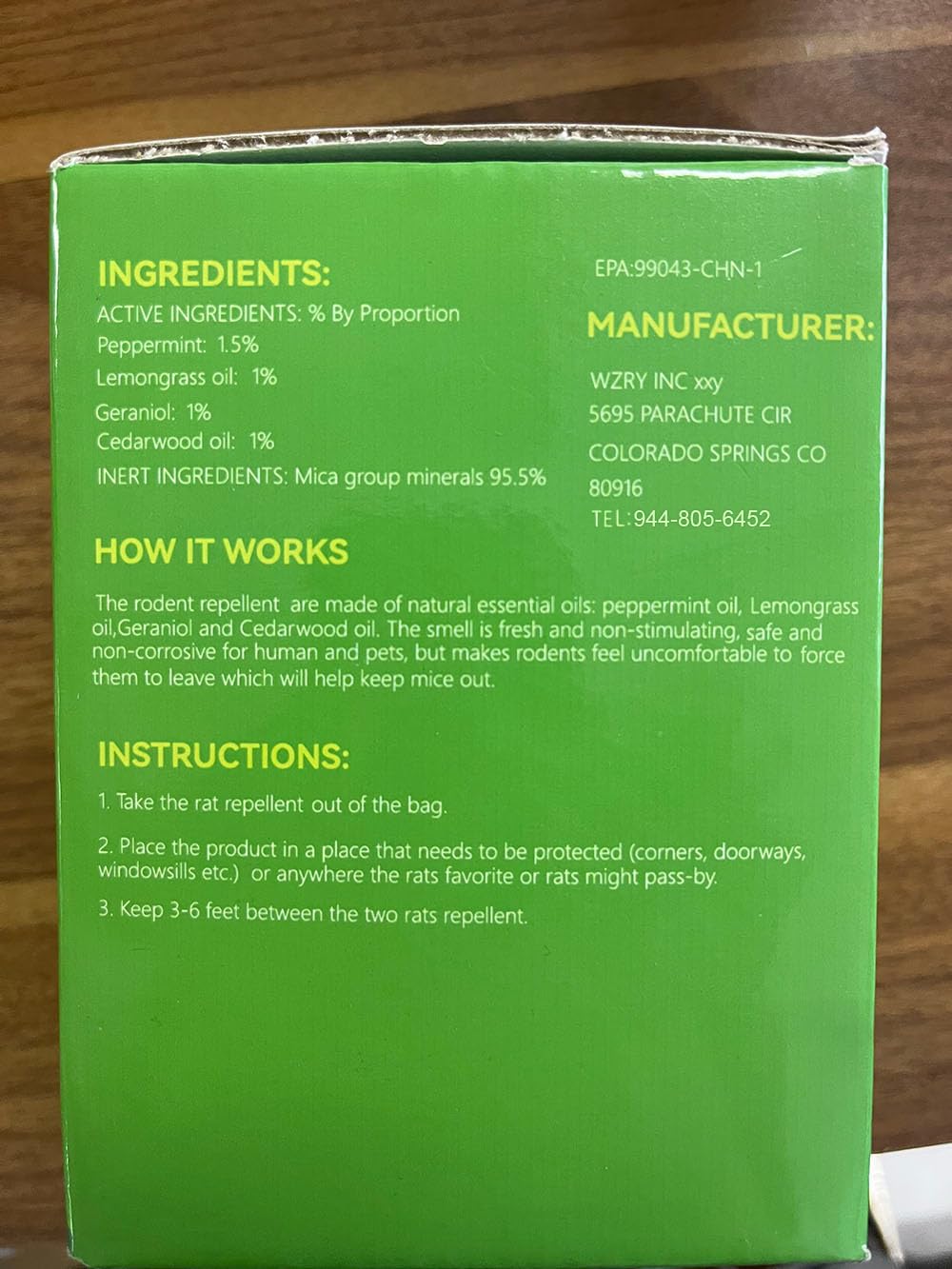 Motrapso Wasp Repellent provides 60-90 days of protection.