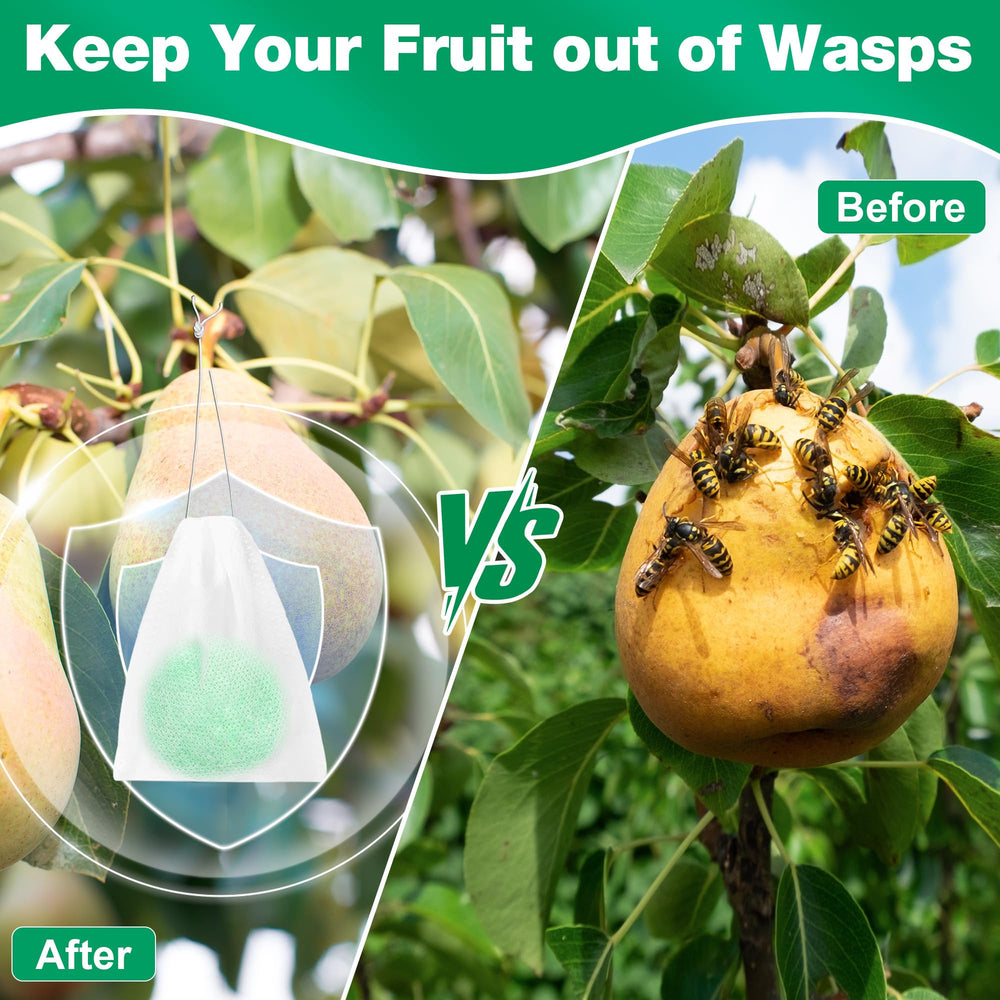 Motrapso Wasp Repellent mesh bag ready to hang on a tree.