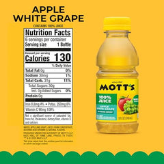 Motts Apple White Grape Juice 24-count pack, family-friendly value.