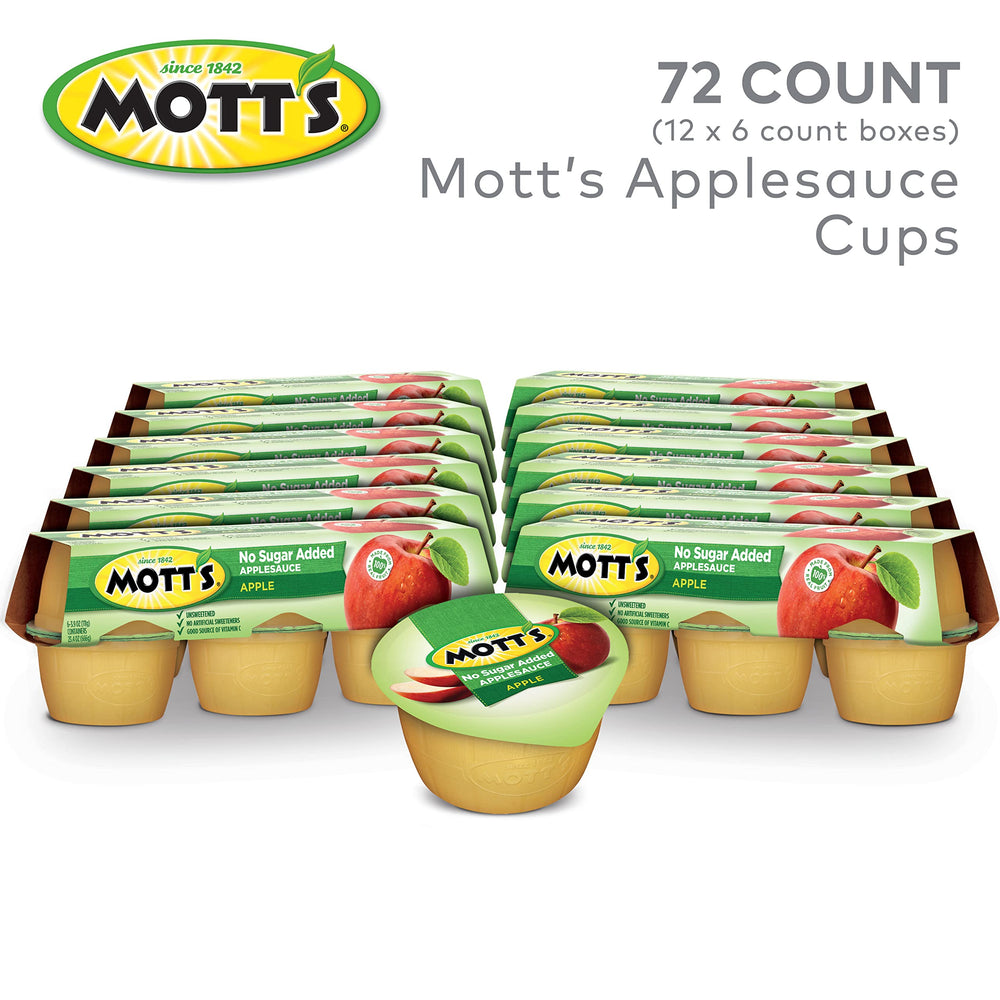 Mott's applesauce with no artificial flavors for simple snacking.