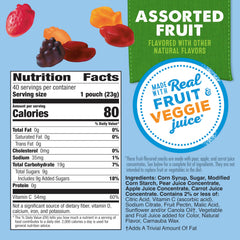 Mott's Assorted Fruit Snacks pouch open, easy access for kids snacking