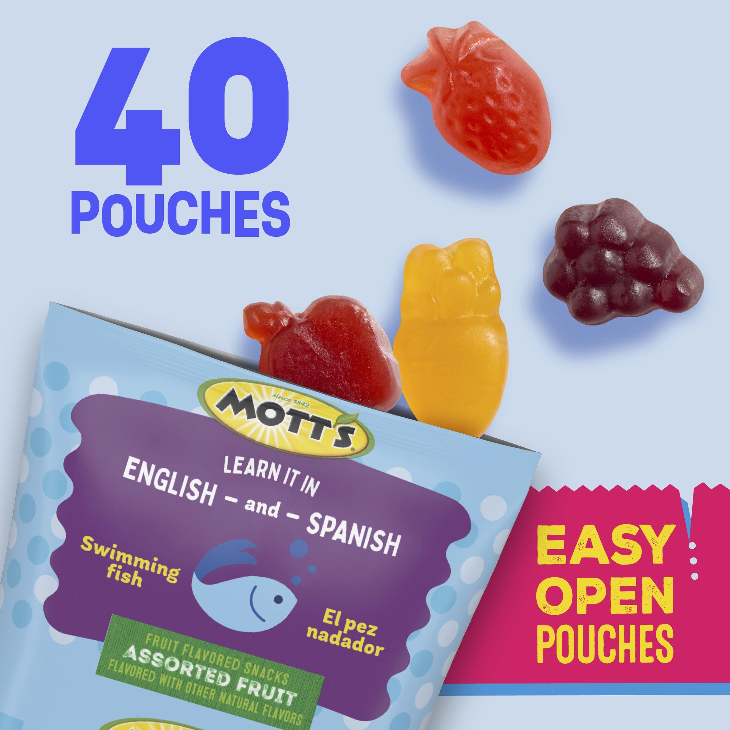 Vitamin C per pouch supports balanced snacking with fruity flavor