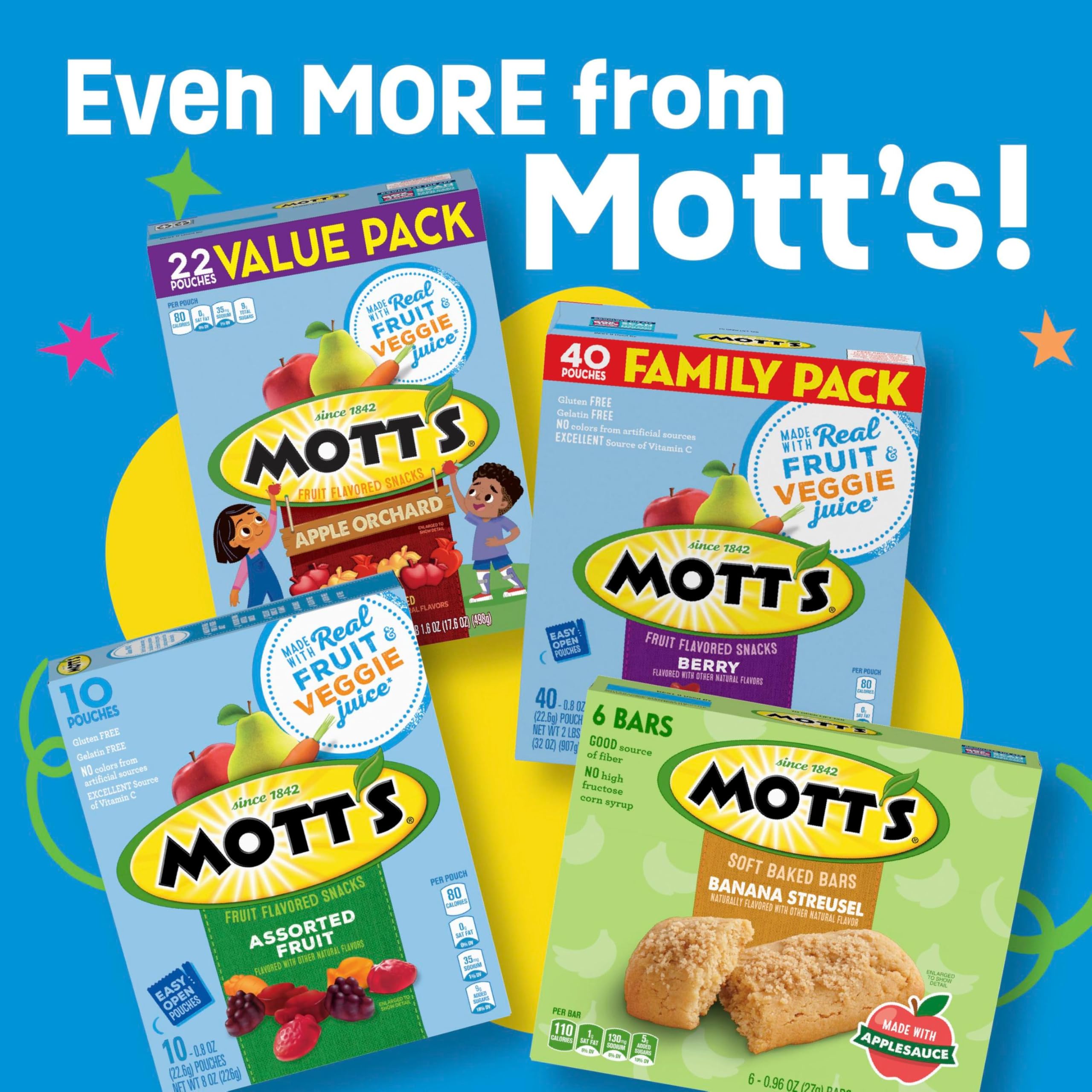 Mott's Berry Snacks rely on pear, apple, and carrot juice concentrates.