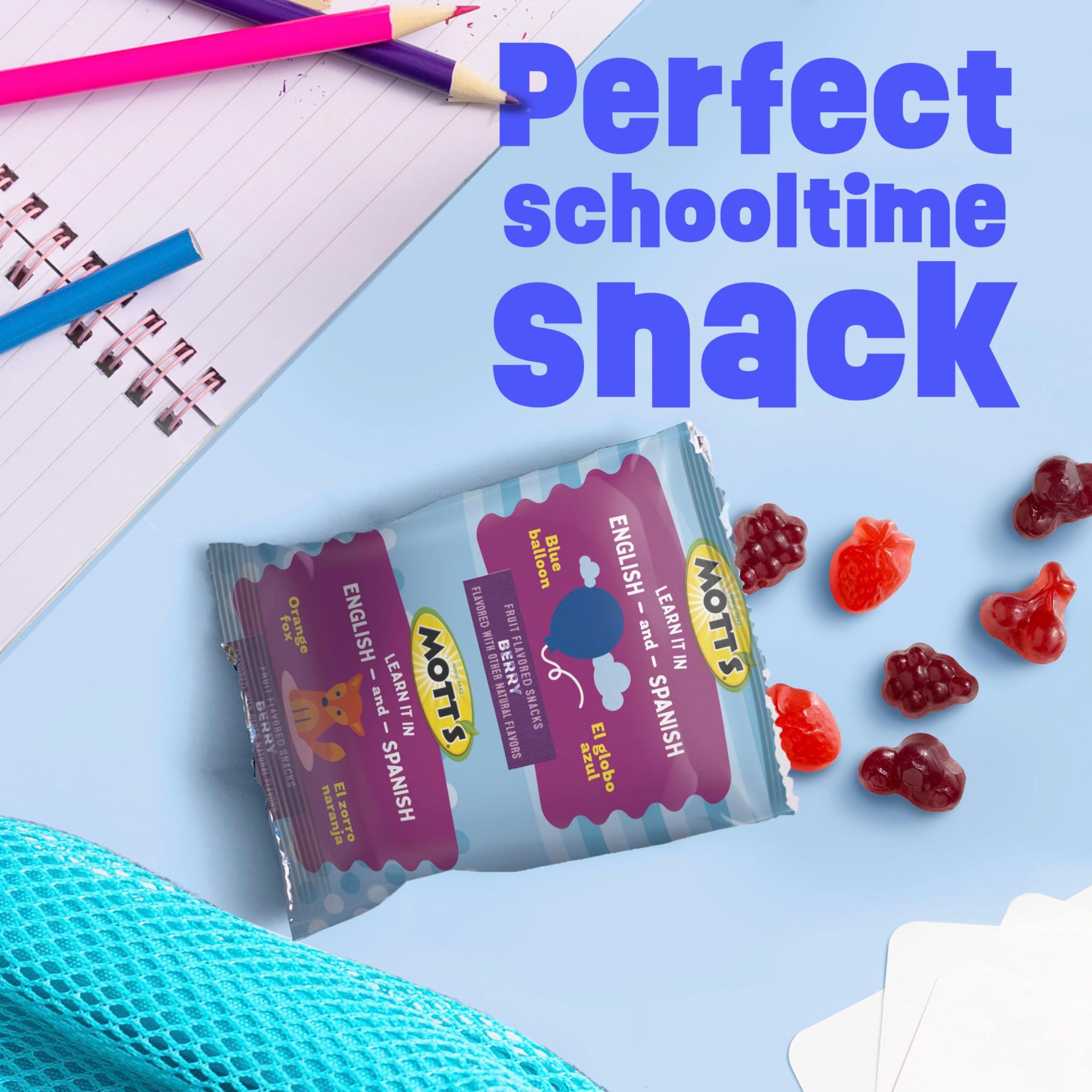 Mott's Berry Snacks in lunchbox-ready pouch for kids.