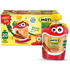 Mott's Cinnamon Applesauce clear pouch 3.2 oz for easy, mess-free snacking