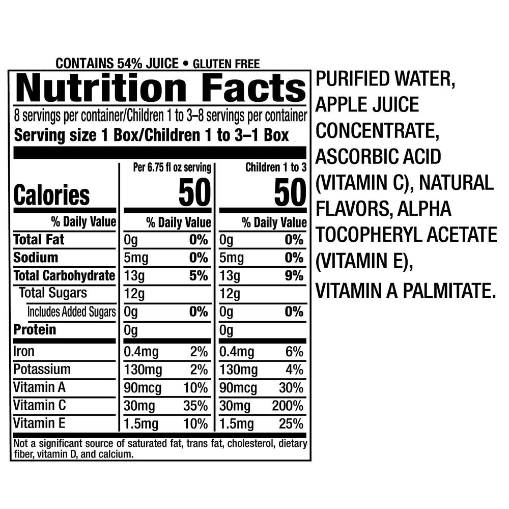 Mott's For Tots Apple juice 4-pack packaging shows convenient bundle for families.